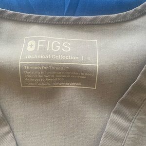 Scrubs- 1 pocket top, Large, Light Grey